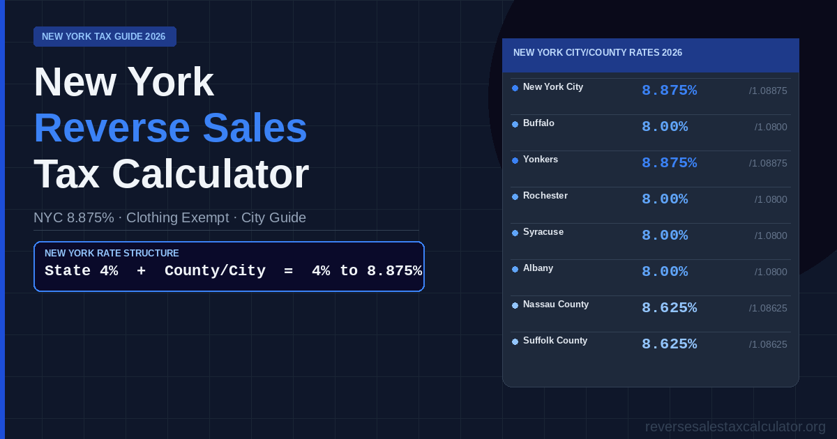 New York Reverse Sales Tax Calculator