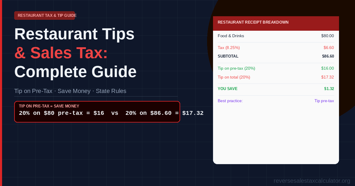 Restaurant Tips and Sales Tax: Should You Tip on Pre-Tax or Total?